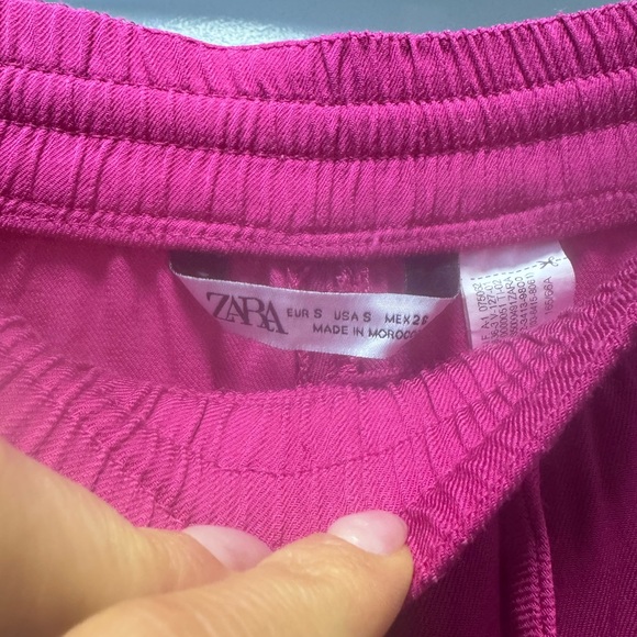 Zara Fuchsia Pink Flowy Blazer & Pajama Pant Set Size Small - Picture 10 of 12